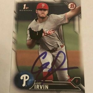 COLE IRVIN SIGNED 2016 BOWMAN DRAFT PROSPECT ROOKIE CARD AUTO