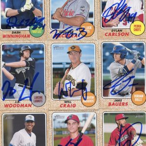 JAKE BAUERS SIGNED 2017 TOPPS HERITAGE MINORS ROOKIE CARD AUTO