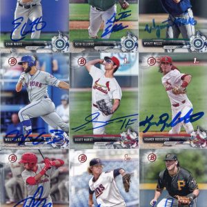 EVAN WHITE SIGNED 2017 BOWMAN DRAFT PROSPECT ROOKIE CARD AUTO