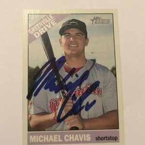 MICHAEL CHAVIS SIGNED 2015 TOPPS HERITAGE MINORS ROOKIE CARD AUTO