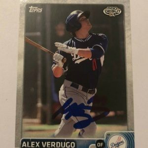 ALEX VERDUGO SIGNED 2015 TOPPS PRO DEBUT PROSPECT ROOKIE CARD AUTO