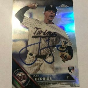JOSE BERRIOS SIGNED 2016 TOPPS CHROME REFRACTOR ROOKIE CARD AUTO