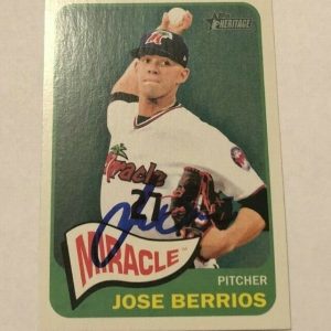 JOSE BERRIOS SIGNED 2014 TOPPS HERITAGE MINORS ROOKIE CARD AUTO