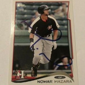 NOMAR MAZARA SIGNED 2014 TOPPS PRO DEBUT PROSPECT ROOKIE CARD AUTO