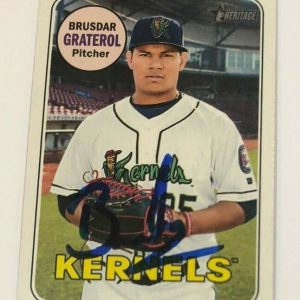 BRUSDAR GRATEROL SIGNED 2018 TOPPS HERITAGE MINORS ROOKIE CARD AUTO