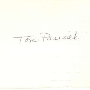 Tom Paciorek Signed Autographed Index Card JSA