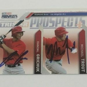 MIKE TROUT RANDAL GRICHUK SIGNED 2009 TRISTAR ROOKIE CARD AUTO ANGELS JSA COA
