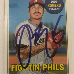 JOJO ROMERO SIGNED 2018 TOPPS HERITAGE MINORS PROSPECT ROOKIE CARD AUTO