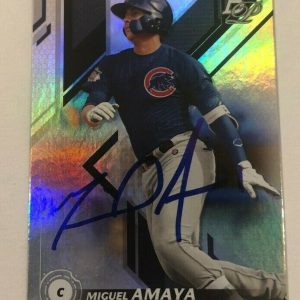 MIGUEL AMAYA SIGNED 2019 BOWMAN PLATINUM PROSPECT ROOKIE CARD AUTO