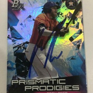 SETH BEER SIGNED 2019 BOWMAN PLATINUM PRISMATIC PRODIGIES ROOKIE CARD AUTO