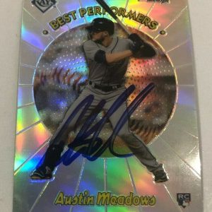 AUSTIN MEADOWS SIGNED 2018 BOWMAN'S BEST PERFORMERS ROOKIE CARD BOWMAN AUTO