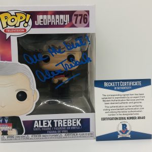 ALEX TREBEK SIGNED JEOPARDY POP FUNKO FIGURE TELEVISION HOST LEGEND BAS COA