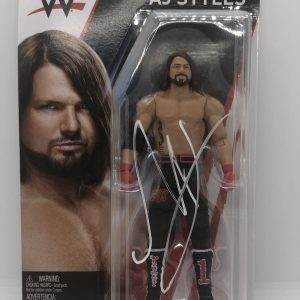 AJ STYLES SIGNED WWE FIGURE WRESTLING STAR SERIES 87 MATTEL COA