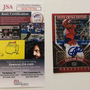 CRISTIAN PACHE SIGNED 2015 ELITE EXTRA PROSPECT ROOKIE CARD BRAVES JSA COA AUTO
