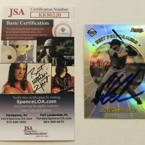 AUSTIN MEADOWS SIGNED 2018 BOWMAN’S BEST ROOKIE CARD JSA COA AUTO