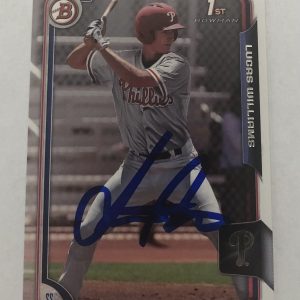 LUCAS WILLIAMS SIGNED 2015 BOWMAN DRAFT PROSPECT ROOKIE CARD PHILLIES  LUKE AUTO