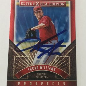 LUCAS WILLIAMS SIGNED 2015 ELITE EXTRA PROSPECT ROOKIE CARD PHILLIES  LUKE AUTO