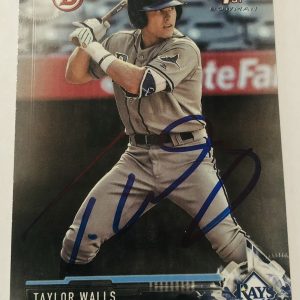 TAYLOR WALLS SIGNED 2017 BOWMAN DRAFT PROSPECT ROOKIE CARD RAYS AUTO