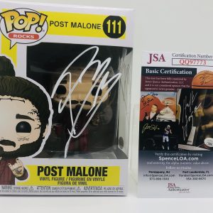 POST MALONE SIGNED ROCKS POP FUNKO FIGURE BEERBONGS AND BENTLEYS PROOF JSA COA