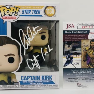 WILLIAM SHATNER SIGNED CAPTAIN KIRK POP FUNKO FIGURE STAR TREK PROOF JSA COA