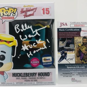 BILLY WEST SIGNED HUCKLEBERRY HOUND POP FUNKO FLOCKED FIGURE PROOF JSA COA