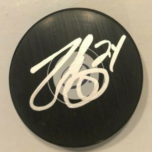 ZACH BOGOSIAN SIGNED TAMPA BAY LIGHTNING HOCKEY PUCK W/ CASE COA