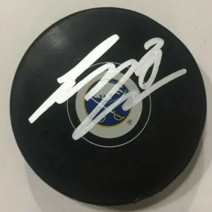 ZEMGUS GIRGENSONS SIGNED BUFFALO SABRES HOCKEY PUCK W/ CASE COA