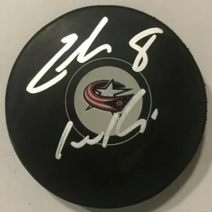 ZACH WERENSKI SIGNED COLUMBUS BLUE JACKETS HOCKEY PUCK W/ CASE COA