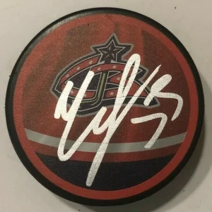 YEGOR CHINAKHOV SIGNED COLUMBUS BLUE JACKETS HOCKEY PUCK W/ CASE COA