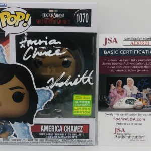 XOCHITL GOMEZ SIGNED AMERICA CHAVEZ POP FUNKO FIGURE DOCTOR STRANGE PROOF JSA