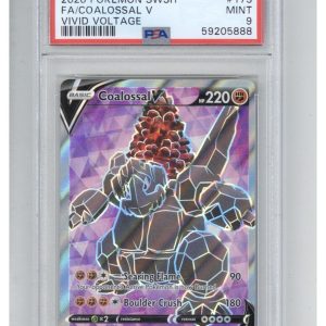 2020 Pokemon Sword & Shield Vivid Voltage 173 Full Art/Coalossal V PSA 9