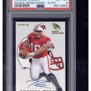 2012 Fleer Retro Rookie Sensations RS-23 Russell Wilson Auto PSA 8