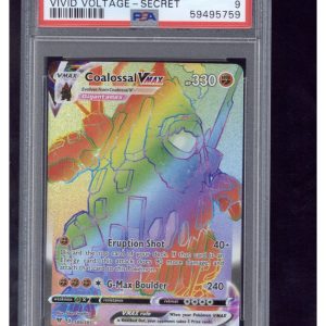 2020 Sword & Shield Vivid Voltage 189 Full Art/Coalossal Vmax Secret PSA 9