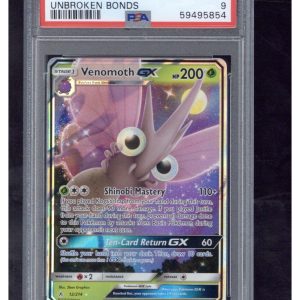 2019 Pokemon Sun & Moon Unbroken Bonds 12 Venomoth GX PSA 9