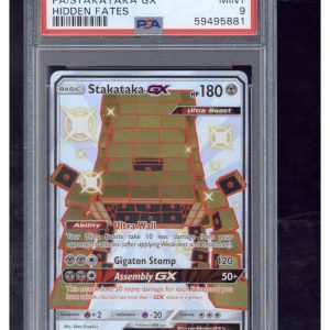 2019 Pokemon Sun & Moon Hidden Fates SV74 Full Art/Stakataka GX PSA 9