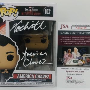 XOCHITL GOMEZ SIGNED AMERICA CHAVEZ POP FUNKO FIGURE DOCTOR STRANGE PROOF JSA