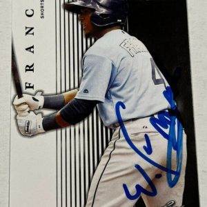 WANDER FRANCO SIGNED 2018 LEAF BASEBALL ROOKIE CARD AUTO