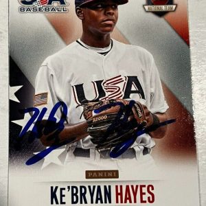 KE'BRYAN HAYES SIGNED 2014 PANINI USA BASEBALL ROOKIE CARD AUTO