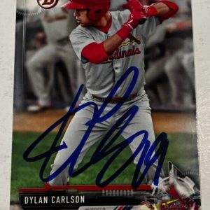 DYLAN CARLSON SIGNED 2017 BOWMAN DRAFT BASEBALL ROOKIE CARD AUTO