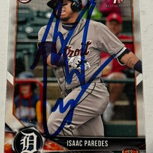 ISAAC PAREDES SIGNED 2018 BOWMAN BASEBALL ROOKIE CARD AUTO