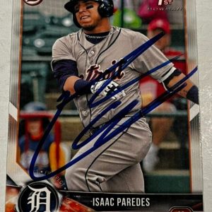 ISAAC PAREDES SIGNED 2018 BOWMAN BASEBALL ROOKIE CARD AUTO