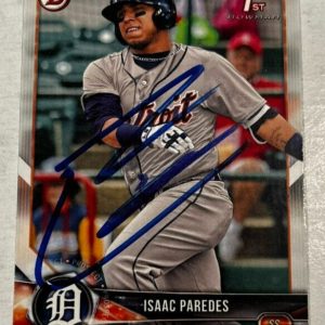 ISAAC PAREDES SIGNED 2018 BOWMAN BASEBALL ROOKIE CARD AUTO