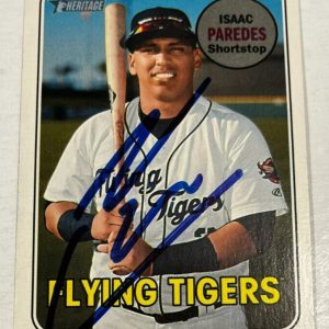 ISAAC PAREDES SIGNED 2018 TOPPS HERITAGE MINOR LEAGUE BASEBALL ROOKIE CARD AUTO
