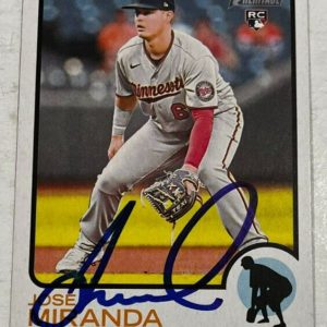 JOSE MIRANDA SIGNED 2022 TOPPS HERITAGE BASEBALL CARD AUTO