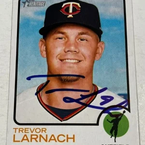 TREVOR LARNACH SIGNED 2022 TOPPS HERITAGE BASEBALL CARD AUTO