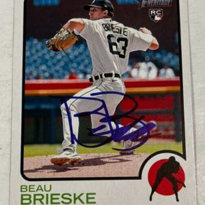 BEAU BRIESKE SIGNED 2022 TOPPS HERITAGE BASEBALL CARD AUTO