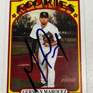 GERMAN MARQUEZ SIGNED 2021 TOPPS HERITAGE BASEBALL CARD AUTO