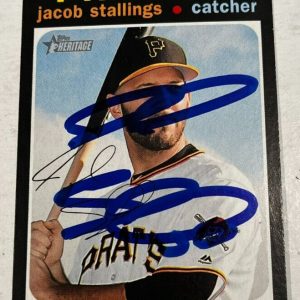 JACOB STALLINGS SIGNED 2020 TOPPS HERITAGE BASEBALL CARD AUTO