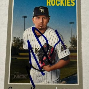 GERMAN MARQUEZ SIGNED 2019 TOPPS HERITAGE BASEBALL CARD AUTO