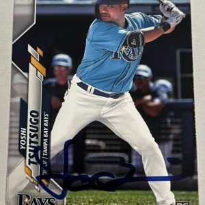 YOSHI TSUTSUGO SIGNED 2020 TOPPS BASEBALL CARD AUTOGRAPH AUTO